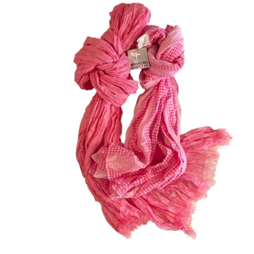 Mossimo Supply Co. Women's Checked Pink Cotton Scarfs 2 Pack Coquette Girl
